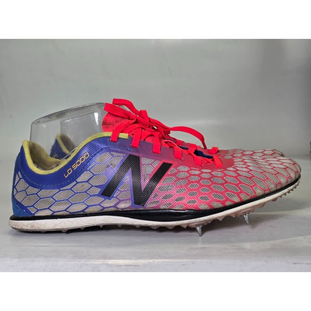 New Balance LD5000 Women's Cleats Size‎ 9 B White Blue Red with Spikes Shoes
